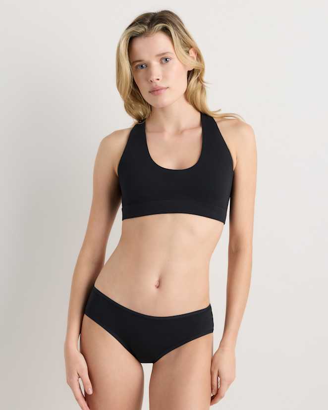 Black Organic Cotton Racerback Bralette (2-Pack)
