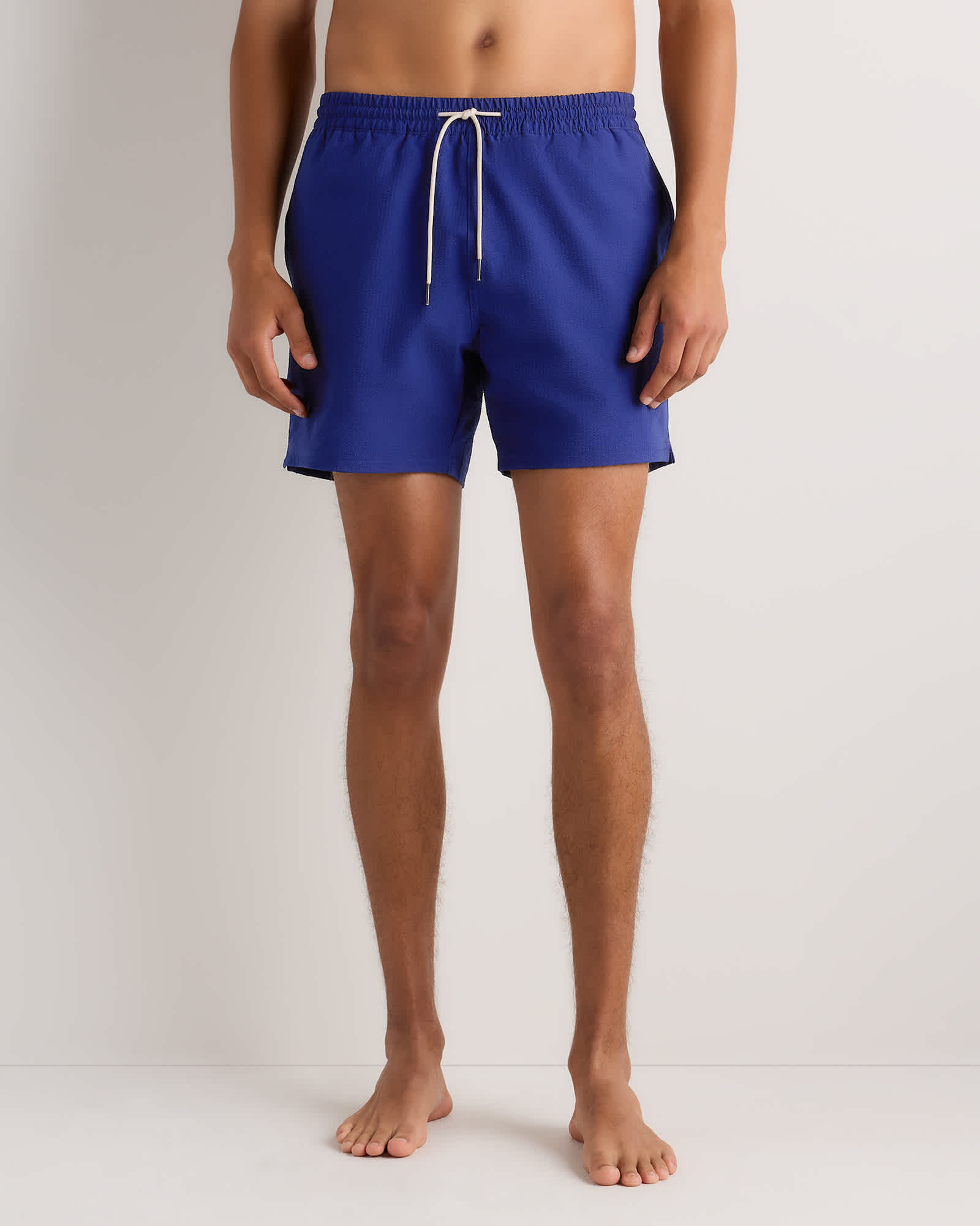 Blue Seersucker Maillot de bain en seersucker pour homme - 5,5 po