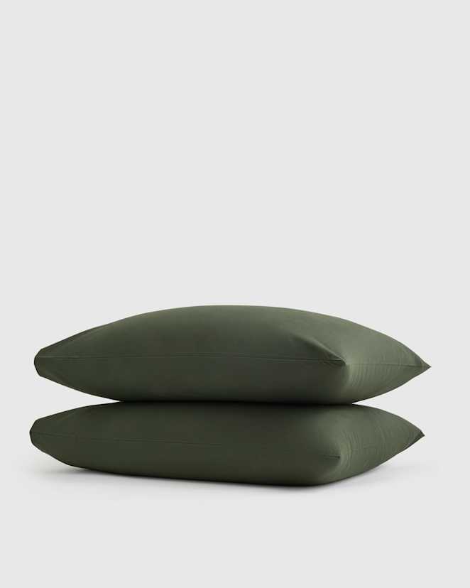 Pine Organic Crisp Percale Pillowcase Set