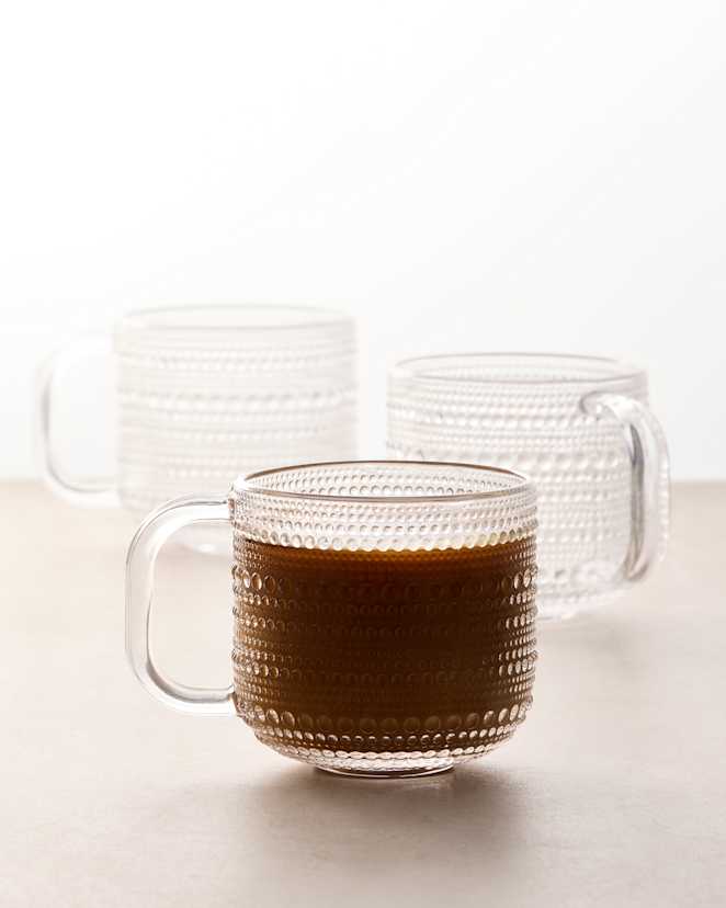 No Color Jupiter Glass Coffee Mug (Set of 6)