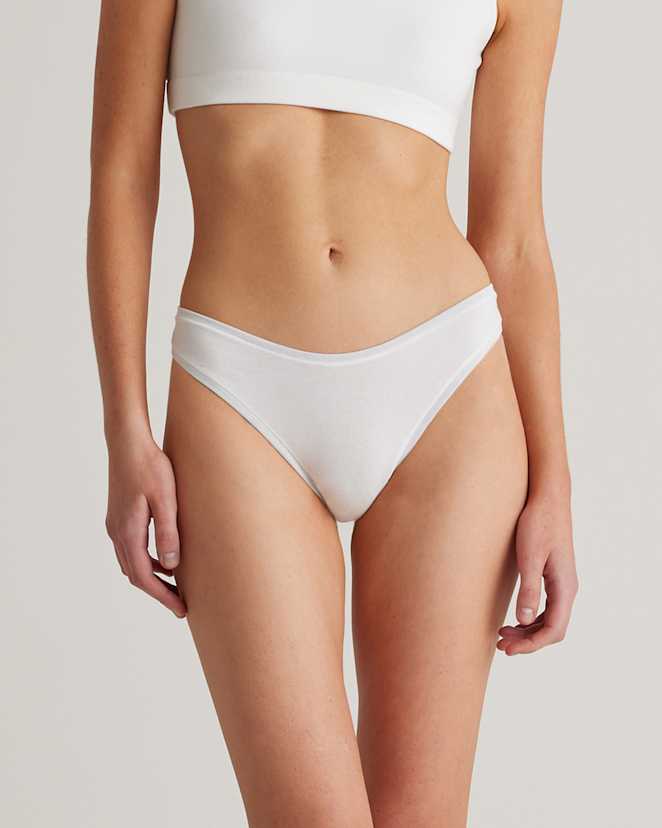 Soft White Tanga échancré en coton biologique (ensemble de 6)