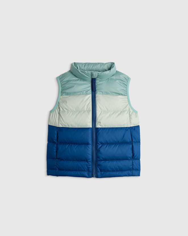 Blue Colorblock Veste matelassée en duvet léger