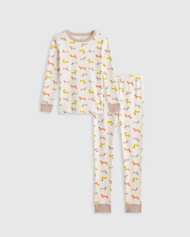 Puppies 100% Organic Cotton Long Sleeve and Pant Pajama Set