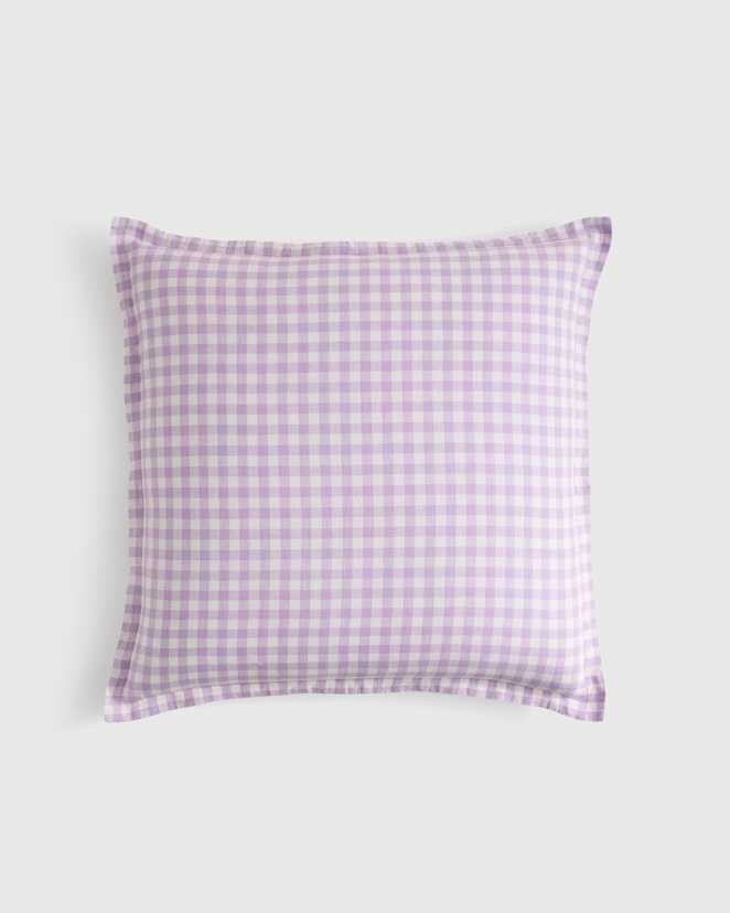 Lavender Gingham European Linen Euro Sham