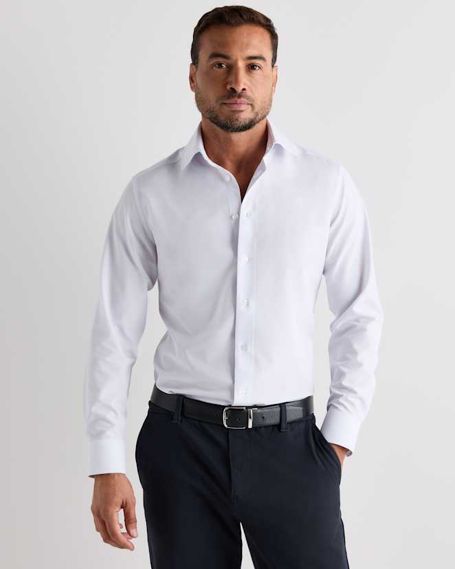 White Performance Stretch Wrinkle-Free Slim Dress Shirt