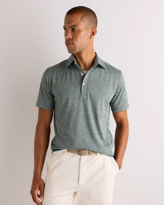 Pine Green Commuter Stretch Pique Polo