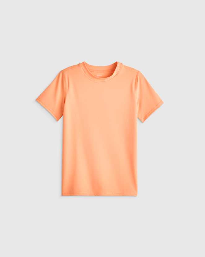 Coral Orange Short Sleeve Rash Guard Top