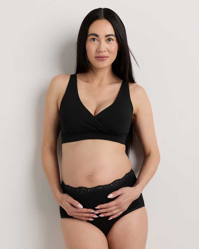 Black Organic Cotton Nursing & Sleep Bra (2-pack)