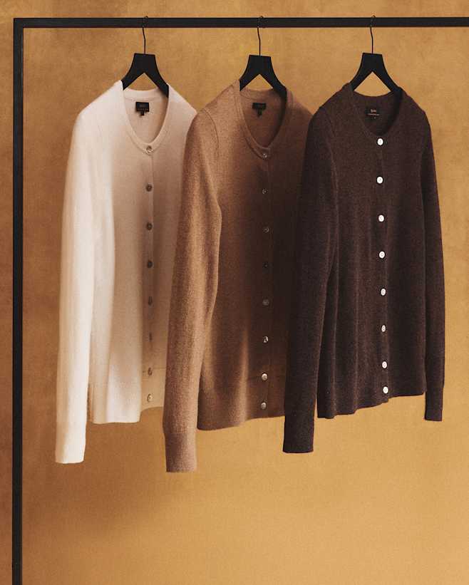Teak Mongolian Cashmere Cardigan Sweater