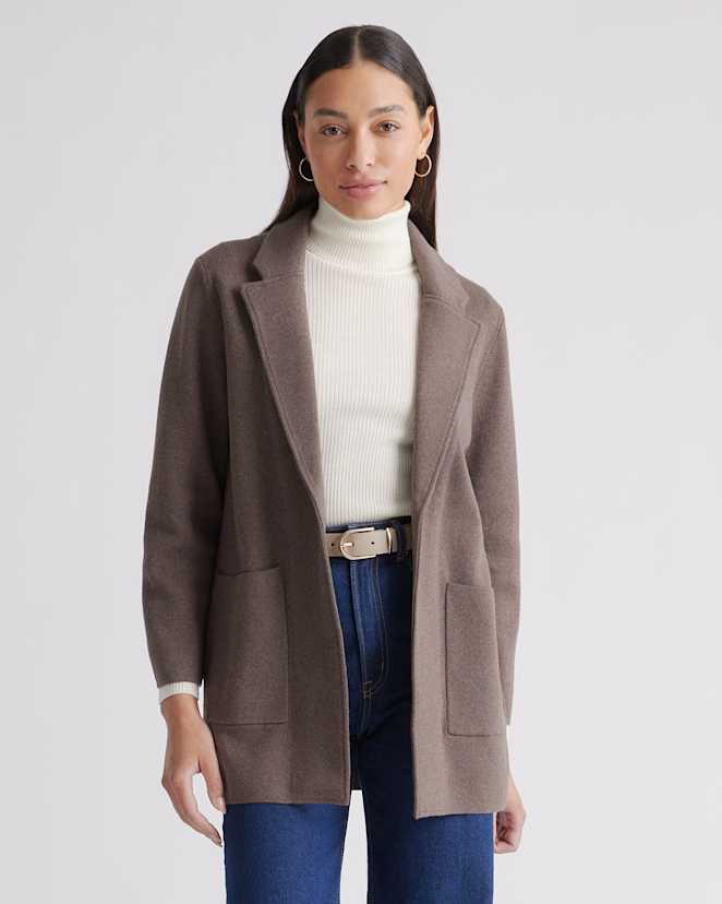 Heather Brown Veston en 100 % tricot de coton biologique