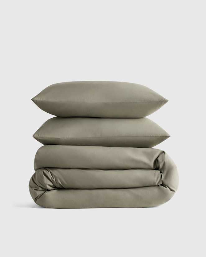 Dried Sage Organic Crisp & Smooth Cotton Duvet Cover Set