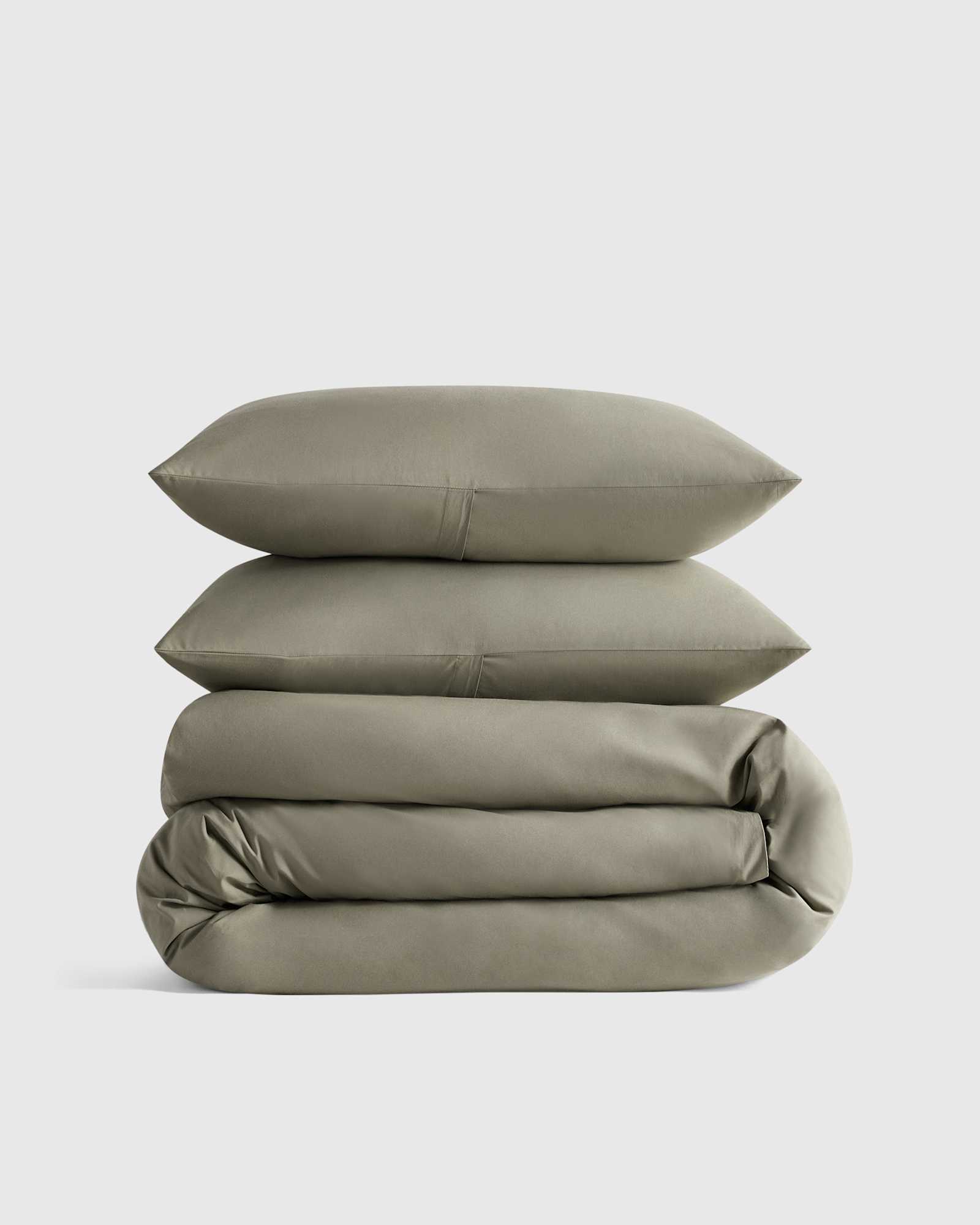 Dried Sage Organic Crisp Percale Duvet Cover Set