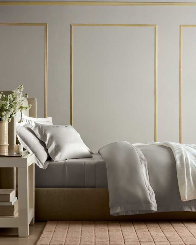 Light Grey Signature Giza Cotton Sateen Duvet Cover