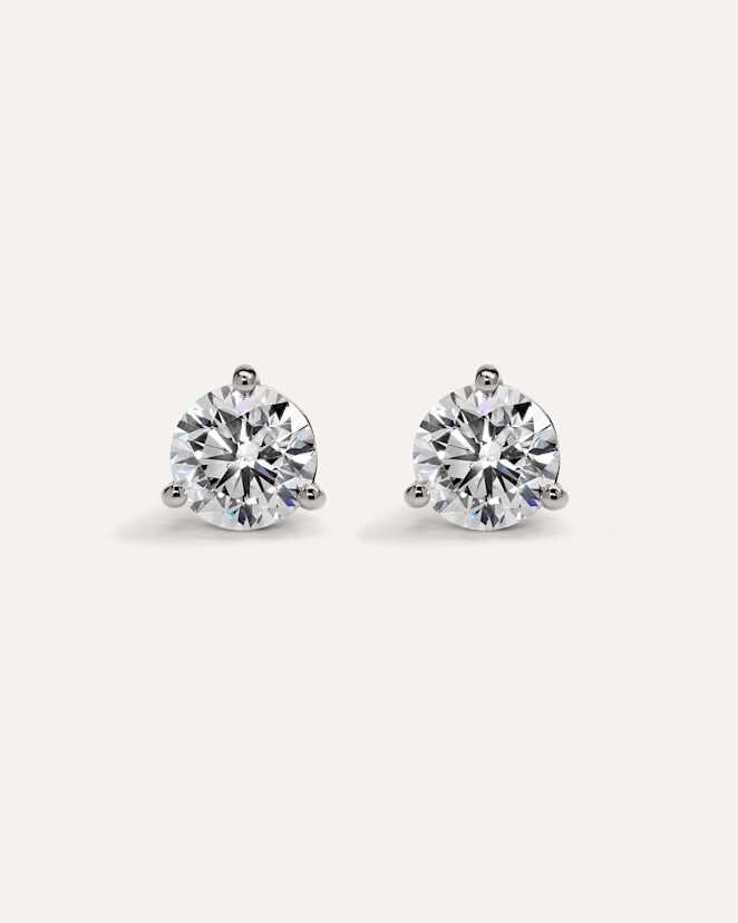 White Gold 14K Gold Lab Grown Diamond Martini Studs - 4ctw