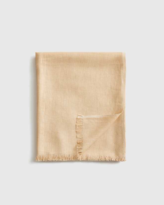 Beige Lightweight European Linen Throw