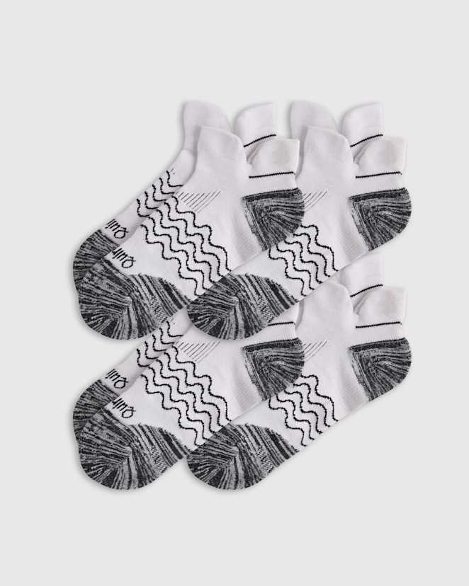 White Performance Running Ankle Socks (4-Pack)