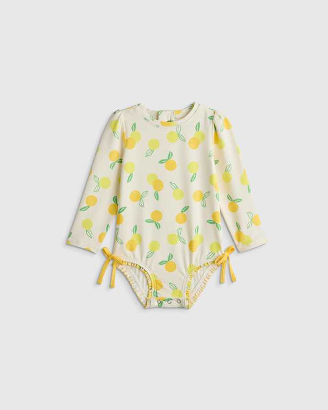 Lemonade Long Sleeve Tie One-Piece Swimsuit
