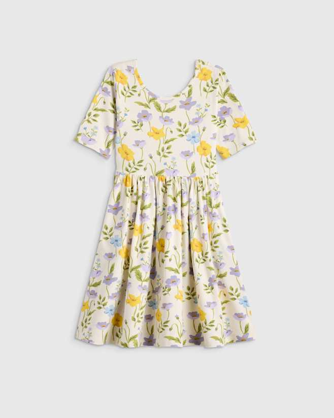 Purple Poppy Garden Organic Cotton Skater Dress