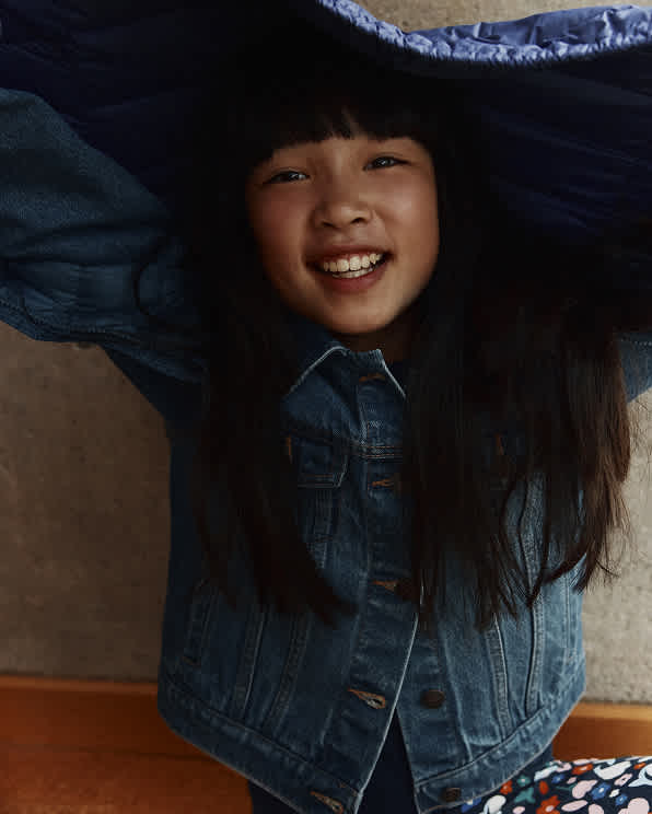 Medium Wash Girls 100% Organic Cotton Denim Jacket