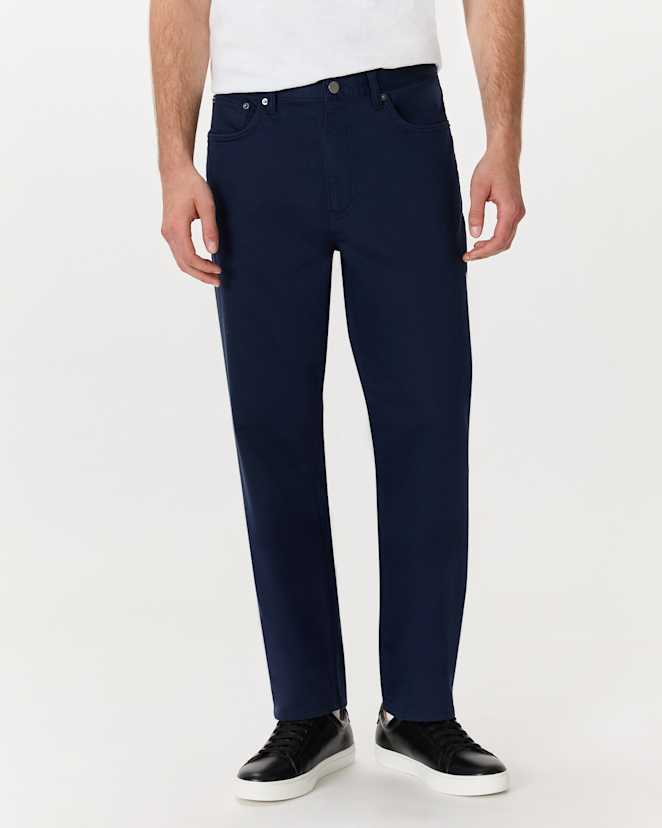 Deep Navy Pantalon de voyage extensible et confortable à 5 poches – Coupe droite