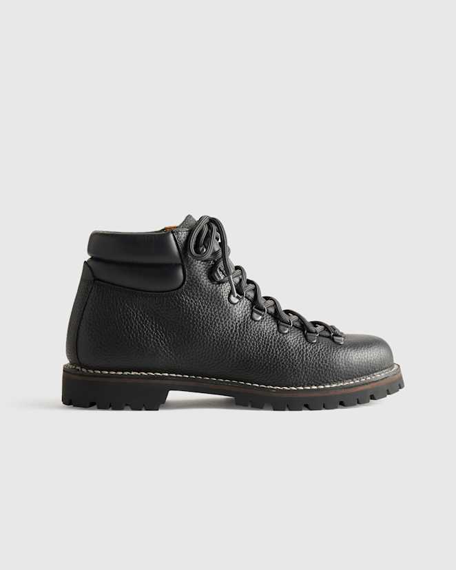 Black Crafted Leather Waterproof Hiking Boot