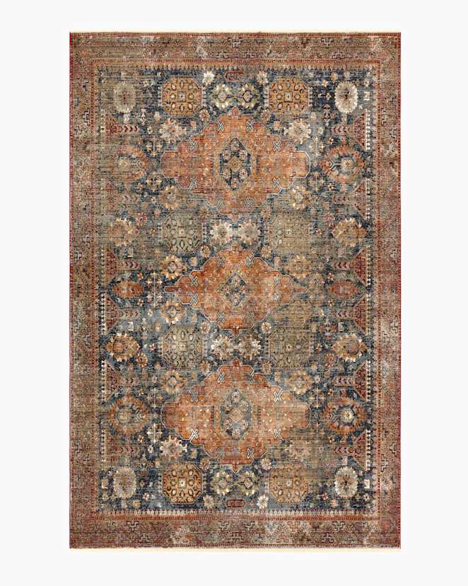 Rust/Navy Thea Performance Rug