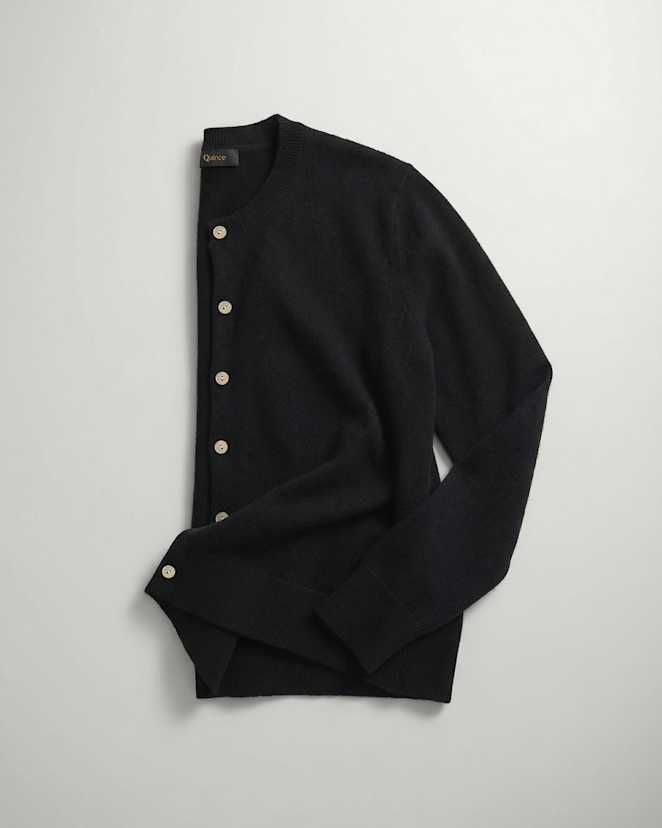 Black Mongolian Cashmere Cardigan Sweater