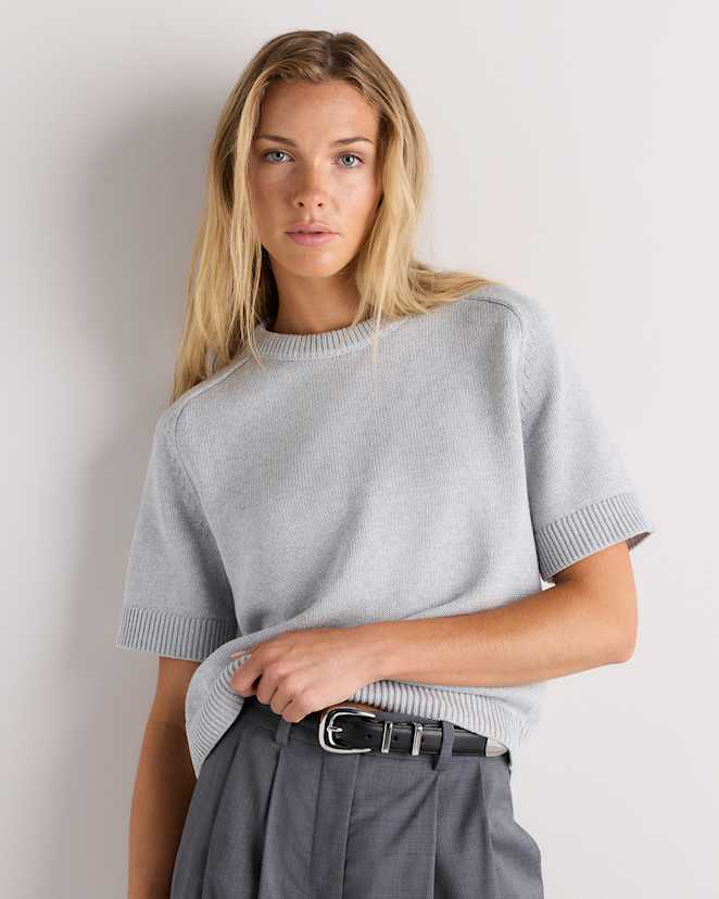 Heather Dove Grey 100% Organic Cotton Sweater Tee