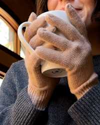 Mongolian Cashmere Gloves Camel Aimee Reiff 4x5