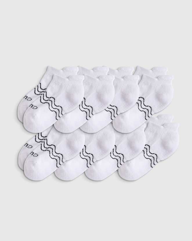 White Organic Cotton Gripper Ankle Socks 8-Pack