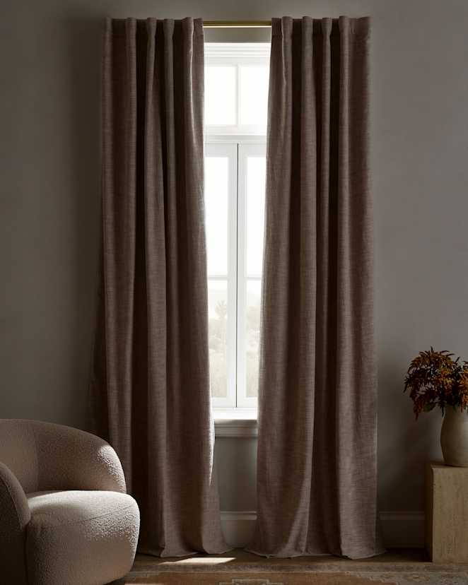 Flax Textured Cotton True Blackout Curtain