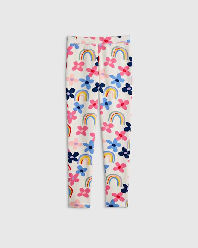 Rainbow Floral Fleece Lined Legging