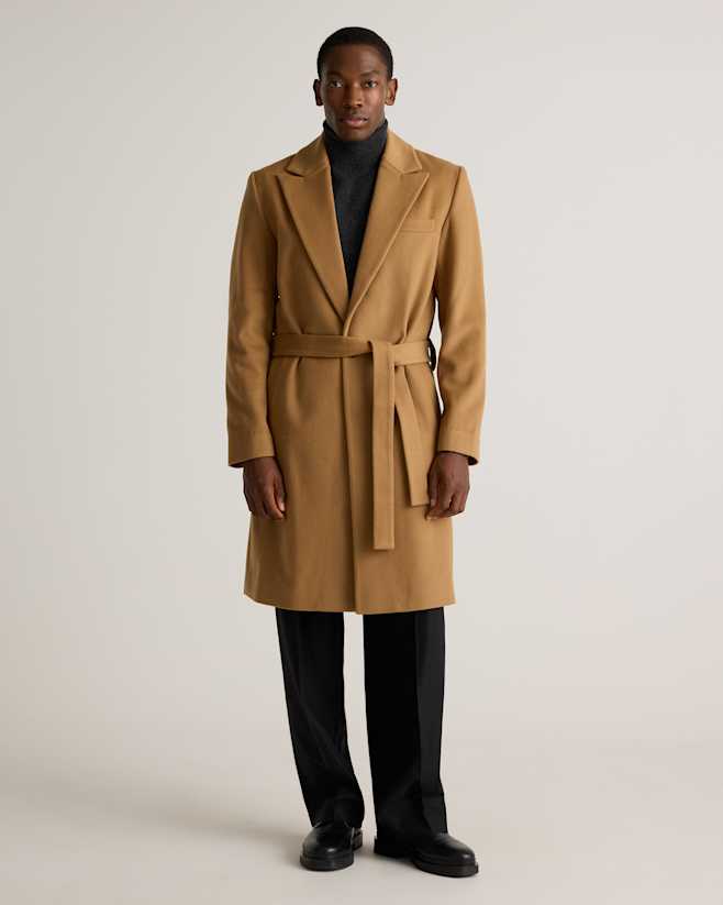Caramel Italian Wool Belted Overcoat