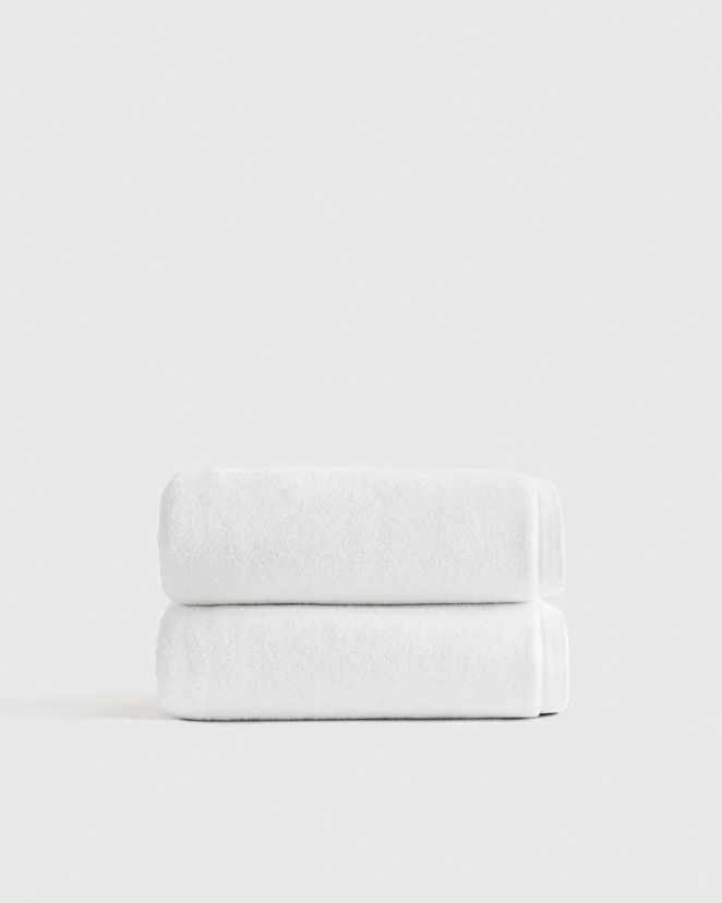 White Plush Organic Turkish Cotton Bath Towel (Set of 2)