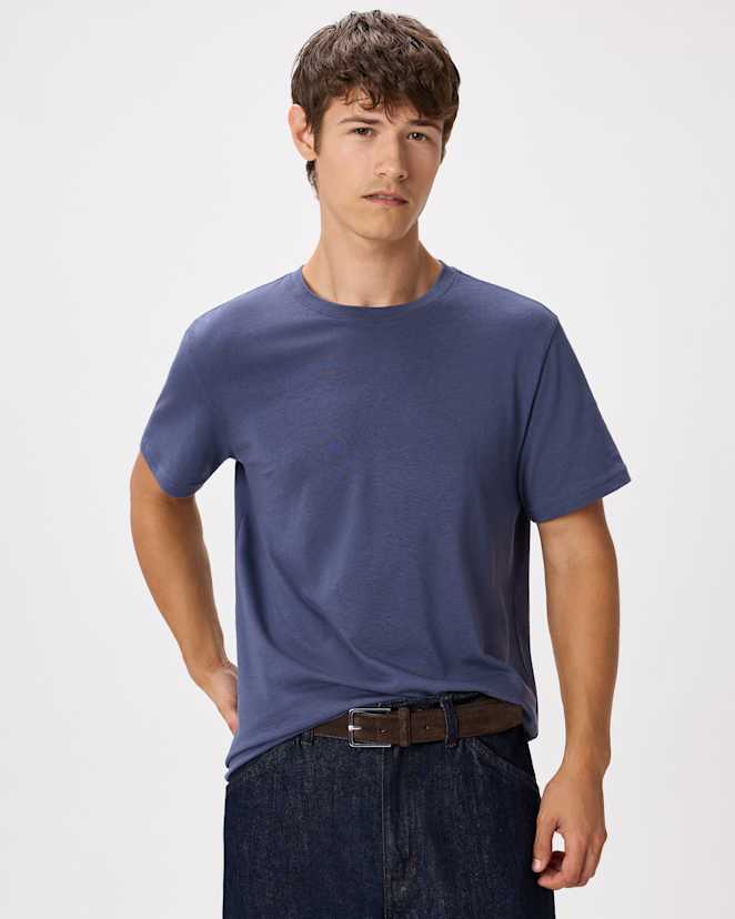 Storm Blue Men's Cotton Modal Crew Neck Tee