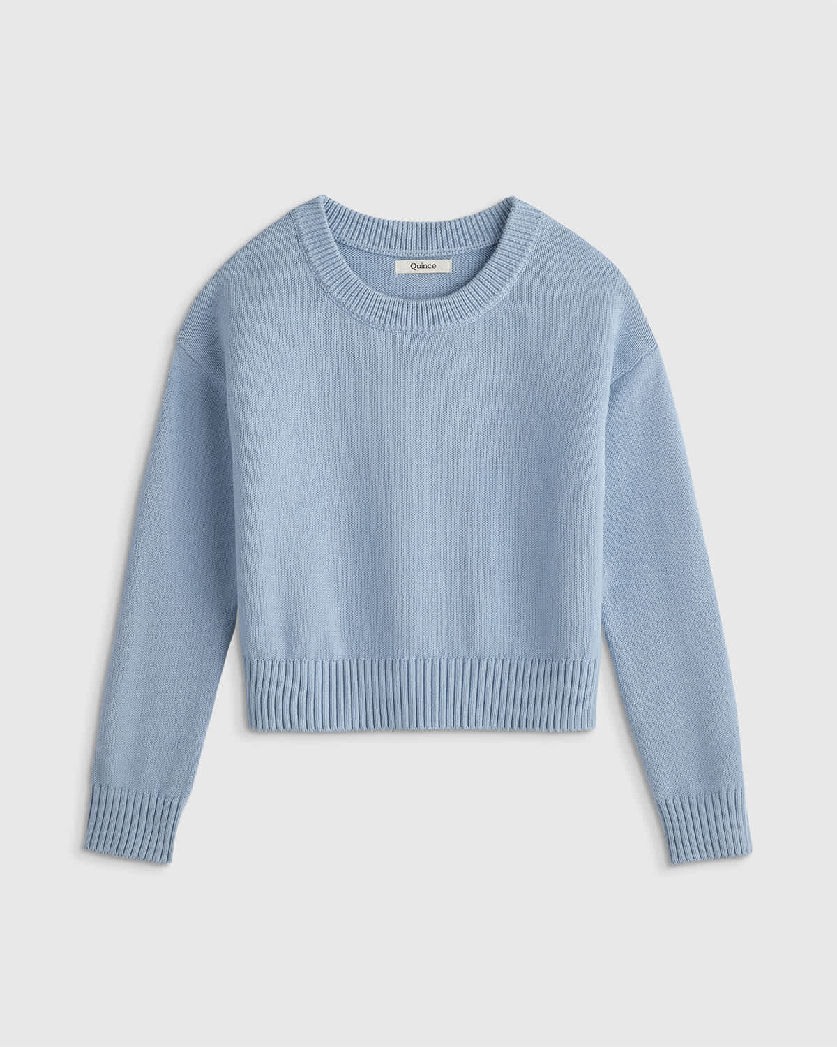 sky-blue 100% Organic Cotton Crewneck Sweater