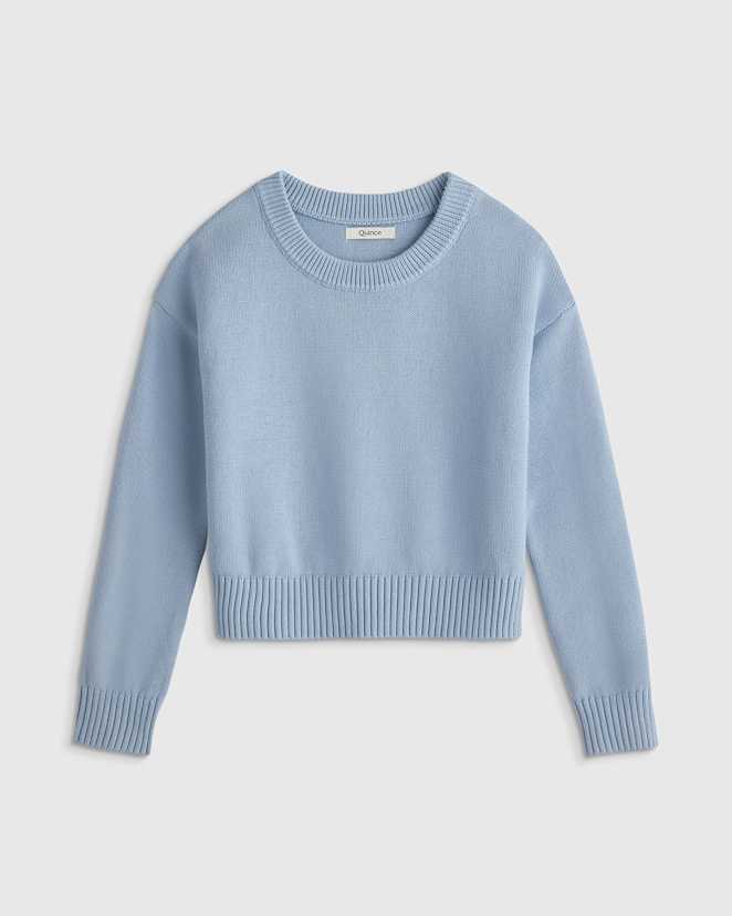 Sky Blue 100% Organic Cotton Crewneck Sweater