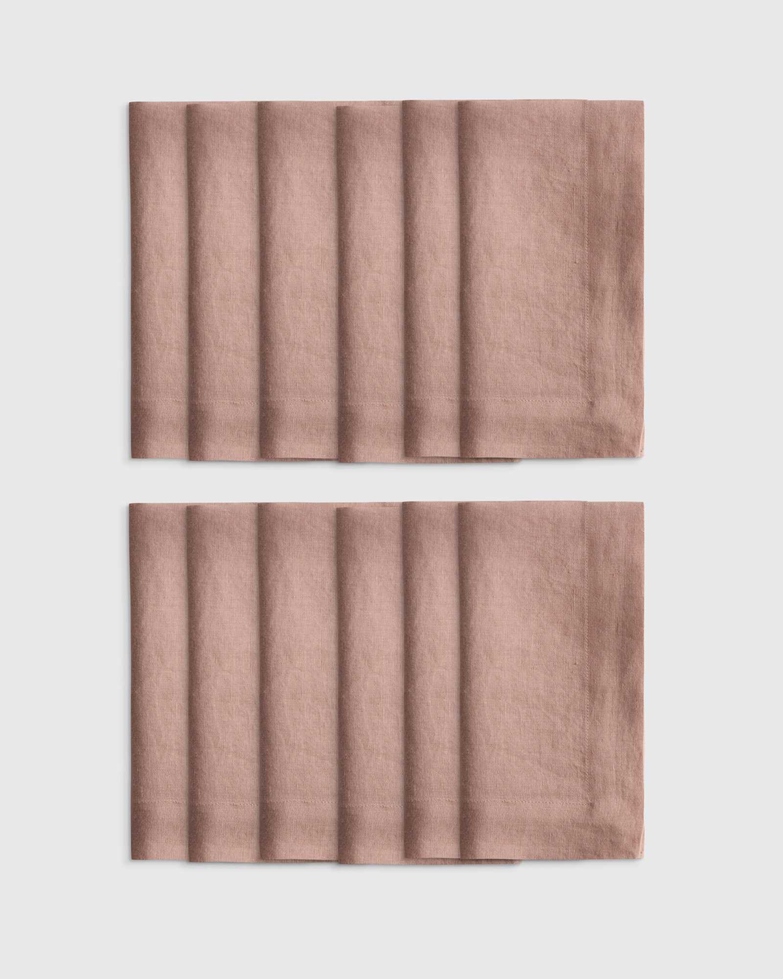 Dusty Mauve European Linen Wide-Hem Napkins (Set of 12)