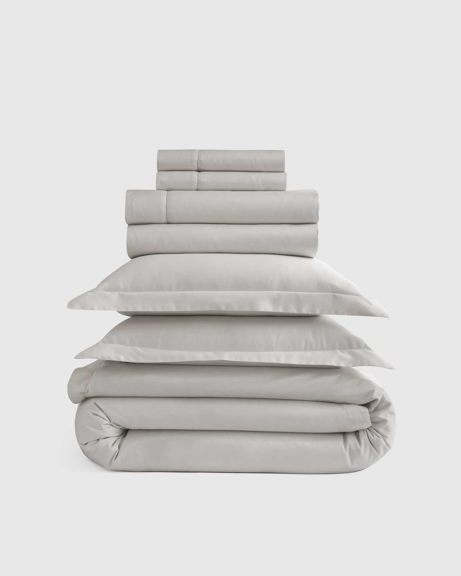 light-grey Signature Giza Cotton Sateen Deluxe Bedding Bundle