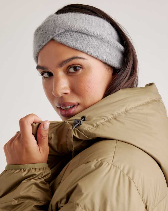 Heather Grey Mongolian Cashmere Twist Headband