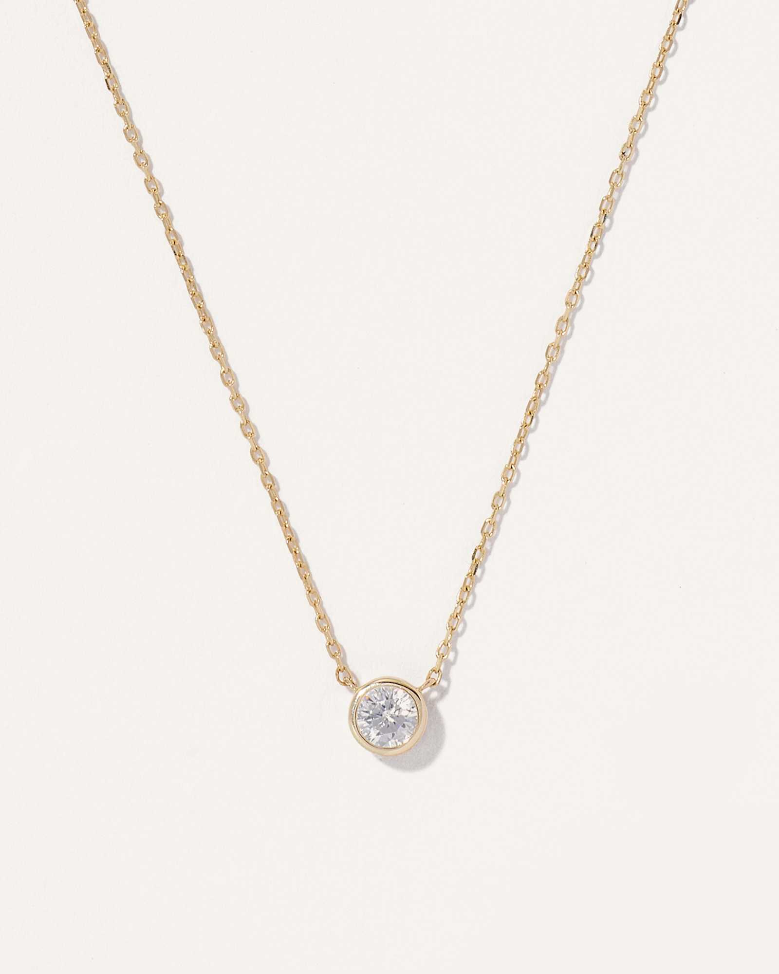 yellow-gold 14K Gold Diamond Bezel Necklace
