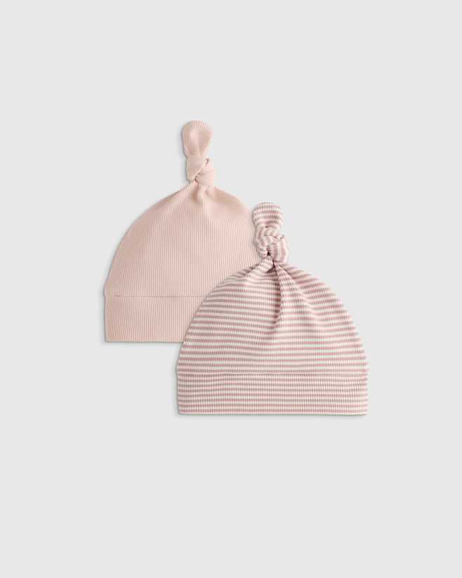 Peach Blush/Lilac Stripe Softest Rib Hat (2-Pack)