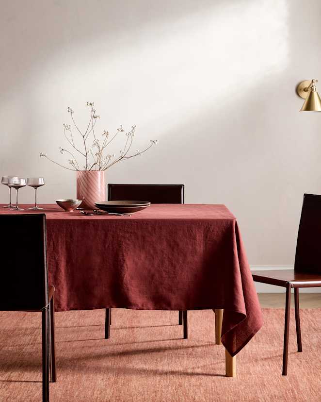Burgundy European Linen Tablecloth