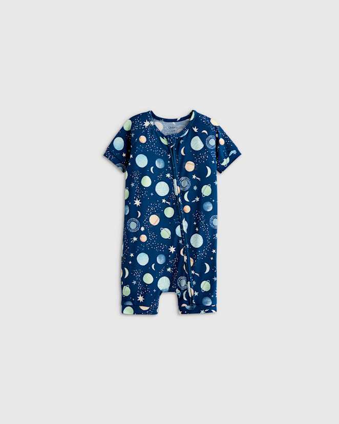 U-669-CDRMS-103 EDITED Celestial Dreams Bamboo Shortie Onesie Pajama