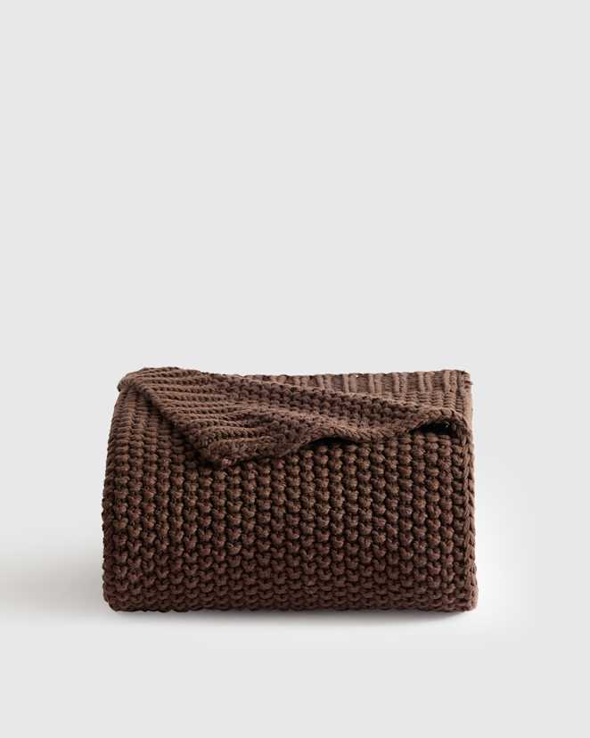Espresso Cotton Fisherman Throw