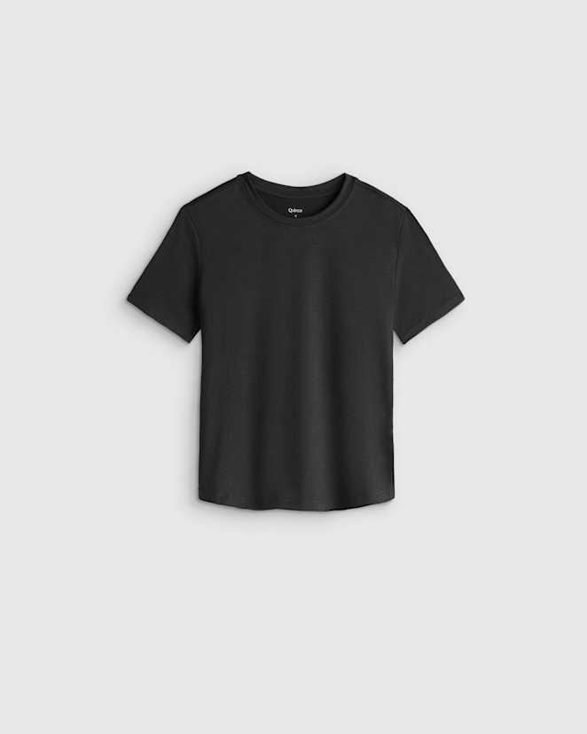 Heather Black Girls Flowknit Breeze Tee