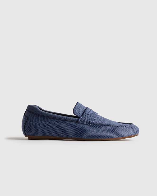 Navy Recycled Knit Driving Loafer