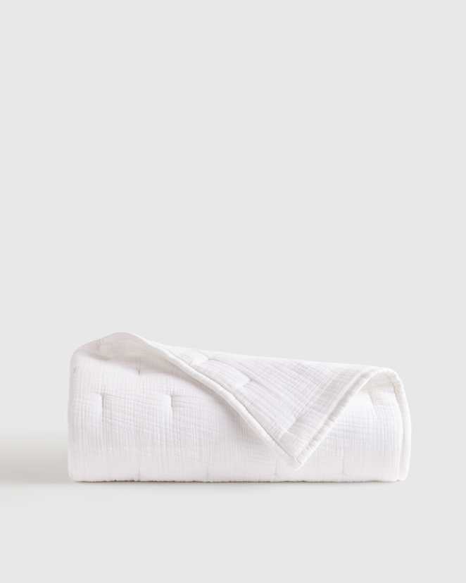 White Organic Airy Gauze Toddler Quilt