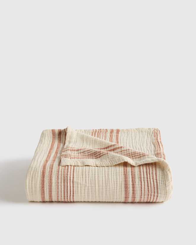 Sedona Stripe Organic Cotton Gauze Stripe Blanket