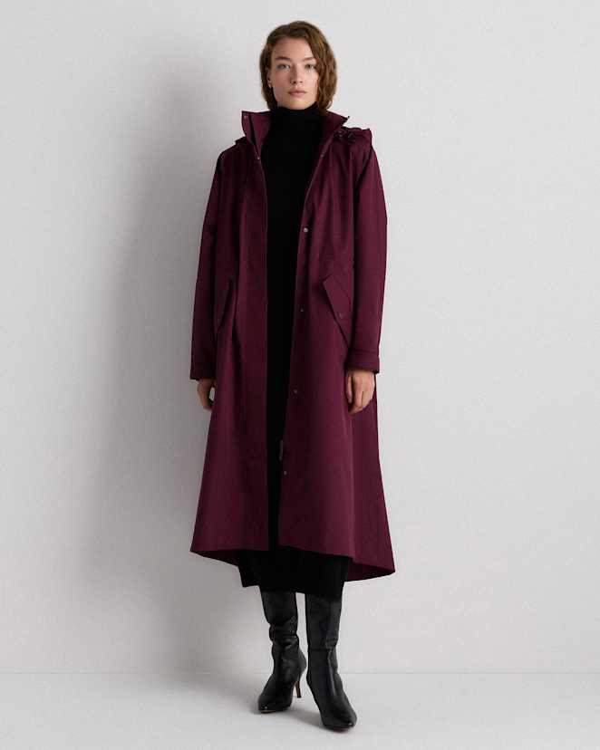 Barolo Burgundy Weatherproof Rain Trench Coat